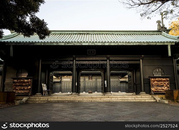 front view traditional japanese wooden structure