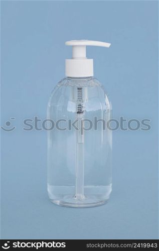 front view transparent bottle liquid soap