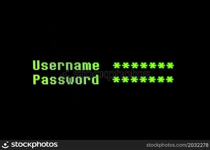 front view username password