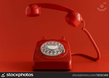 front view vintage telephone. High resolution photo. front view vintage telephone. High quality photo