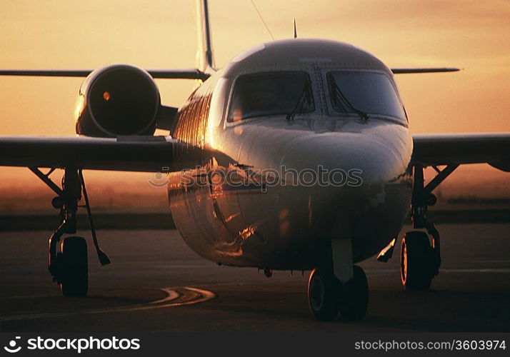 Front view Westwind jet on tarmac