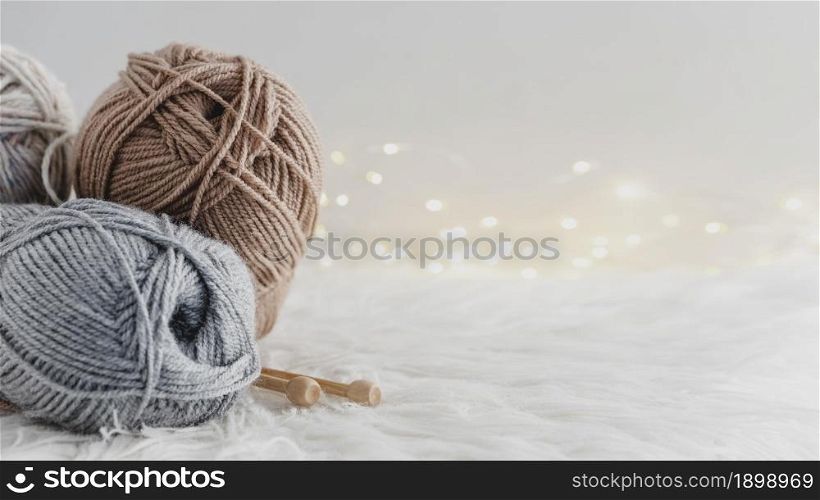 front view yarn balls with lights. Resolution and high quality beautiful photo. front view yarn balls with lights. High quality beautiful photo concept