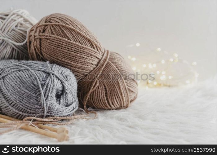 front view yarn with lights