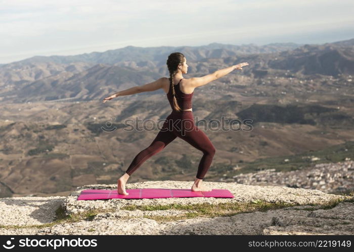 front view yoga practice outdoor