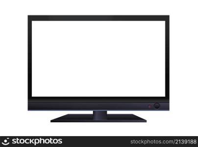 frontal view of widescreen lcd monitor isolated on white background. frontal view of widescreen lcd monitor isolated