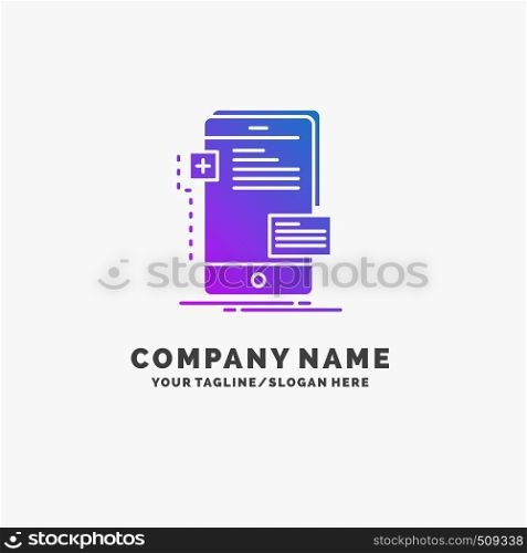 frontend, interface, mobile, phone, developer Purple Business Logo Template. Place for Tagline.. Vector EPS10 Abstract Template background