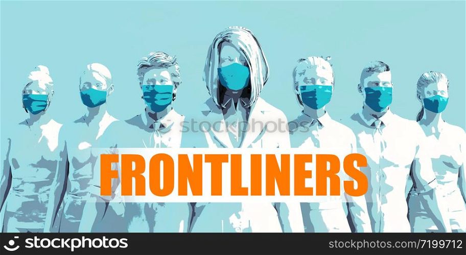 Frontliners Medical Staff Facing Coronavirus Outbreak with Female Doctor. Frontliners Medical Staff Facing Coronavirus Outbreak