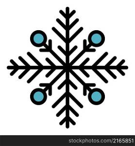 Frost snowflake icon. Outline frost snowflake vector icon color flat isolated. Frost snowflake icon color outline vector