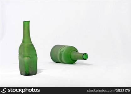 frosted bottle green on a white background