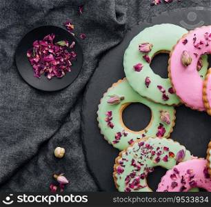 frosted sugar cookies sprinkles on top
