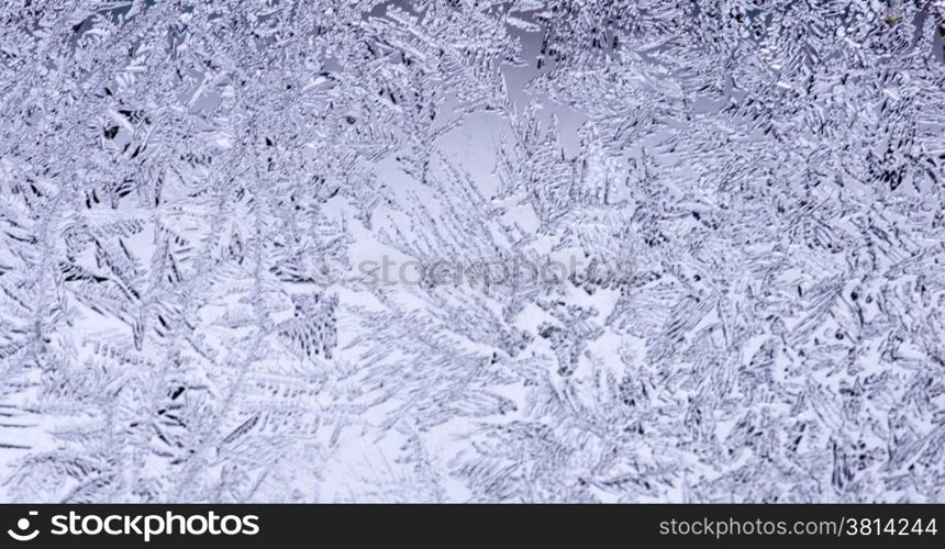 Frosty natural pattern on winter window