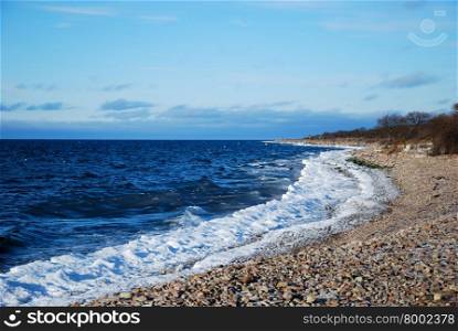 Frozen coastline by the swedish island Oland in the Baltic Sea