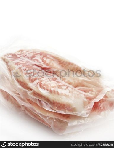 Frozen Fish Fillets In A Vacuum Package