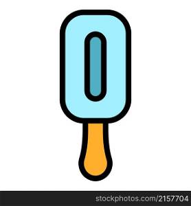 Frozen juice on a stick icon. Outline frozen juice on a stick vector icon color flat isolated. Frozen juice on a stick icon color outline vector