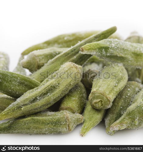 Frozen Okra,Close Up Shot