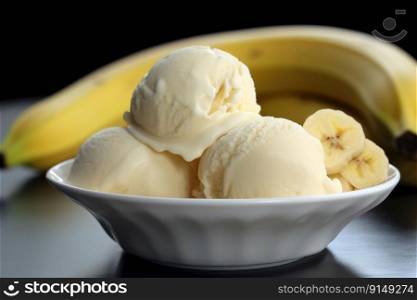 Frozen treat. Sweet Banana Ice Cream. Enjoy a creamy, fruity, and refreshing dessert that’s dairy-free and vegan by generative AI