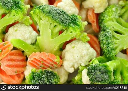 Frozen vegetables, close up