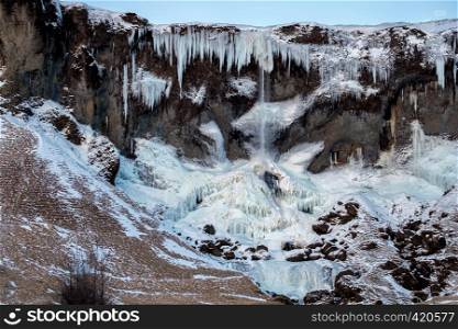 Frozen Waterfall near Vik Iceland