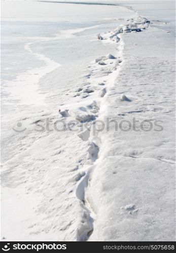 frozen Winter sea, the in the ice, background