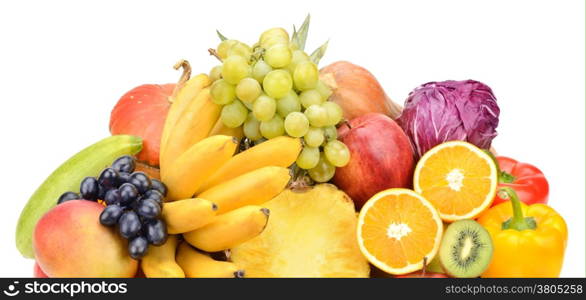 fruit and vegetable isolated on white background