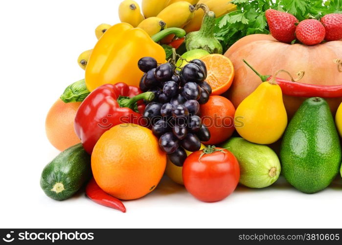 fruit and vegetable isolated on white background