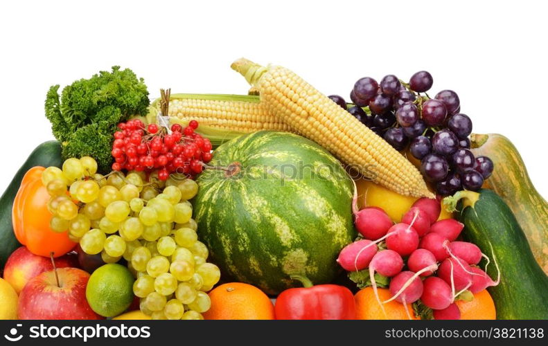 fruit and vegetable isolated on white background