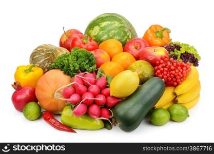 fruit and vegetable isolated on white background