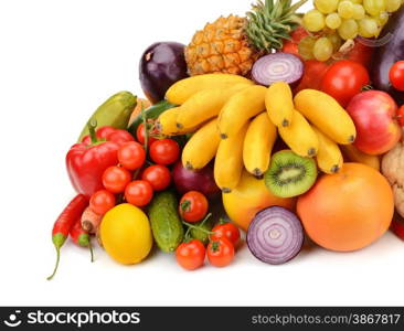 fruit and vegetable isolated on white background