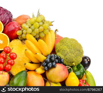 fruit and vegetable isolated on white background