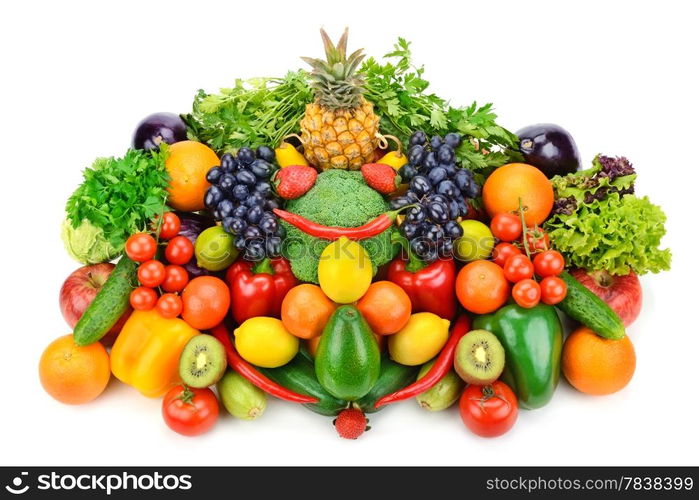 fruit and vegetable isolated on white background