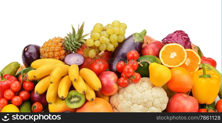 fruit and vegetable isolated on white background