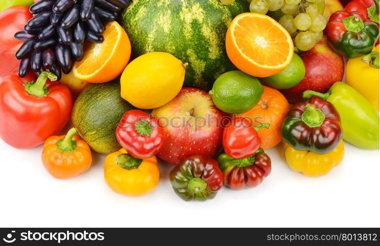 fruit and vegetable isolated on white background