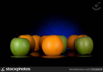 fruit brigade isolated on black background