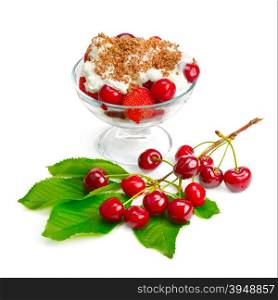 fruit dessert isolated on white background