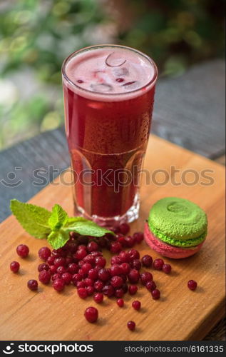 fruit drink with cranberries. fruit non-alcoholic drink with cranberries