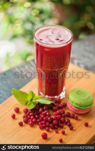 fruit drink with cranberries. fruit non-alcoholic drink with cranberries