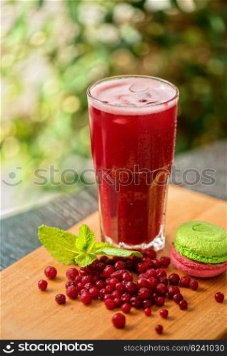 fruit drink with cranberries. fruit non-alcoholic drink with cranberries