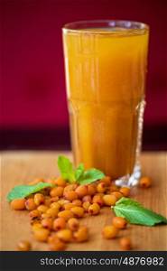 fruit drink with sea buckthorn. fruit non-alcoholic drink with sea buckthorn