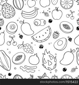 Fruit hand drawn seamless pattern background