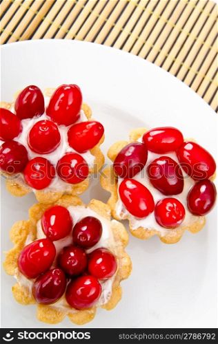 Fruit pastries in the plate