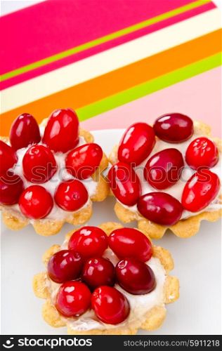 Fruit pastries in the plate