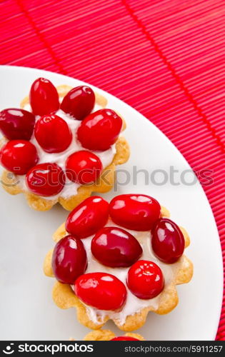 Fruit pastries in the plate