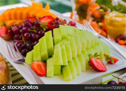 Fruit salad at Spring Festival picnic event