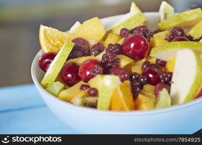 Fruit salad with fresh and healthy fruits