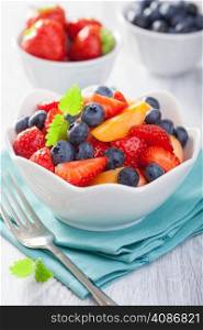 fruit salad with strawberry blueberry apricot