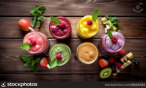 Fruit smoothie. Illustration Generative AI

