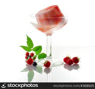 fruit sorbet in glass dishware