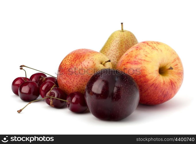 Fruit variety isolated on white background