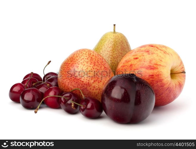 Fruit variety isolated on white background