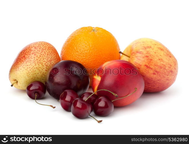 Fruit variety isolated on white background